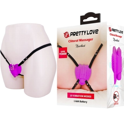 pretty love - masajeador de clitoris heartbeat 10 modos de vibracion morado