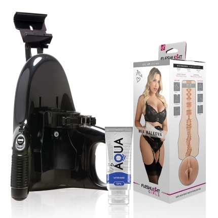 fleshlight - mia malkova vagina lvl up + universal launch + aqua quality lubricant 50 ml