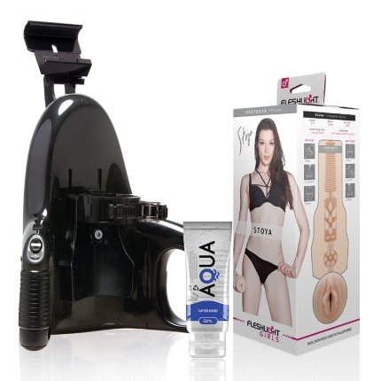 fleshlight - vagina stoya destroya + universal launch + aqua quality lubricant 50 ml