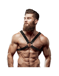 fetish submissive attitude - men's cross chest eco-leather harness