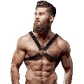 fetish submissive attitude - men's cross chest eco-leather harness