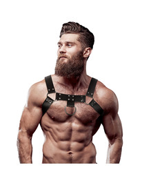 fetish submissive attitude - men's eco-leather chest harness