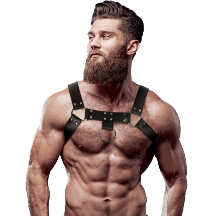 fetish submissive attitude - men's eco-leather chest harness