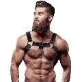 fetish submissive attitude - men's eco-leather chest harness