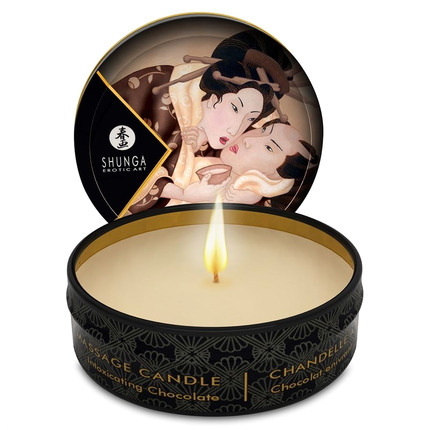 shunga - mini caress by candelight chocolate massage candle 30 ml