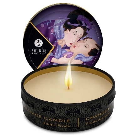 shunga - mini caress by candelight exotic fruits massage candle 30 ml