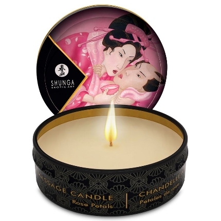 shunga - mini caress by candelight vela masaje rosas 30 ml