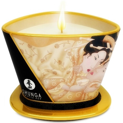 shunga - mini caress by candelight vanilla massage candle 170 ml