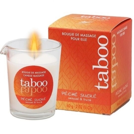 ruf - taboo massage candle for her peche sucre nectarine aroma