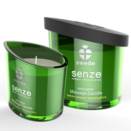 swede - senze arousing massage candle - lemon, pepper, eucalyptus