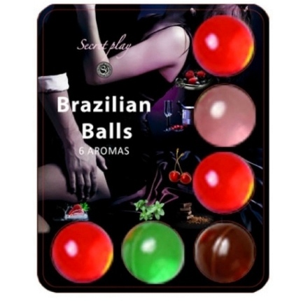 secretplay - 6 hot balls lubricante con aroma de frutas