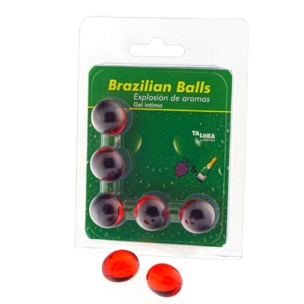 taloka - 5 brazilian balls strawberries champagne intimate gel