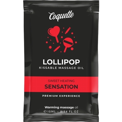 Óleo de Massagem Coquette Beijável Efeito Quente Lollipop 10 ml