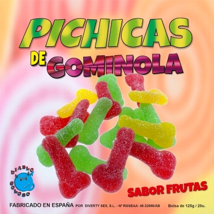 diablo goloso - pichitas de gominola frutas con azucar