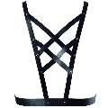 bijoux - indiscrets maze crossed harness with neckline black