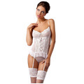 casmir - marcelle picardia white with garter and thong by casmir l/xl