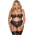 Conjunto de Lingerie Subblime com Cintas de Liga Plus Size Aurora