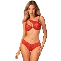 Conjunto de Lingerie Obsessive 3 Peças Atenica Vermelho