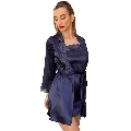 livco corsetti fashion - jacqueline lc 90249 dressing gown + shirt + panty navy blue s/m