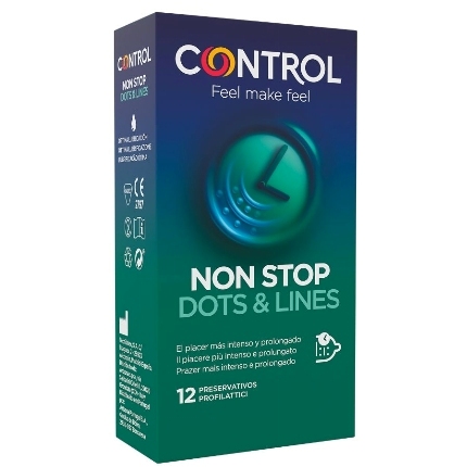 control - nonstop dots and lines condoms 12 units