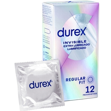 durex - invisible extra lubricado 12 unidades