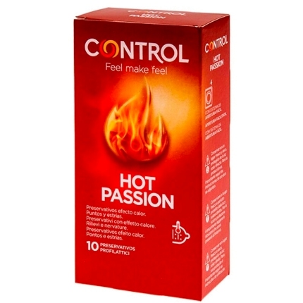 control - hot passion preservativos efecto calor 10 unidades