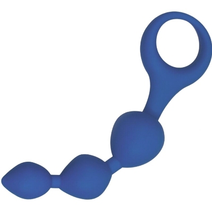 alive - triball blue silicone anal balls 15 cm