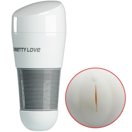 Masturbador Pretty Love Formato Vagina Kitty White 2 Branco