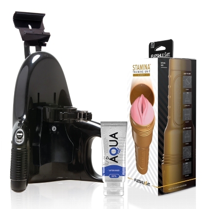 fleshlight - pink lady stamina training unit + universal launch + aqua quality lubricant 50 ml