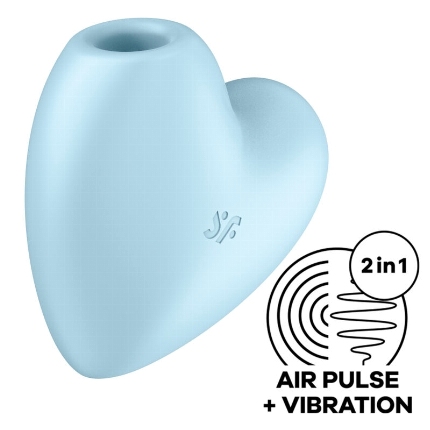 satisfyer - cutie heart air pulse stimulator vibrator blue