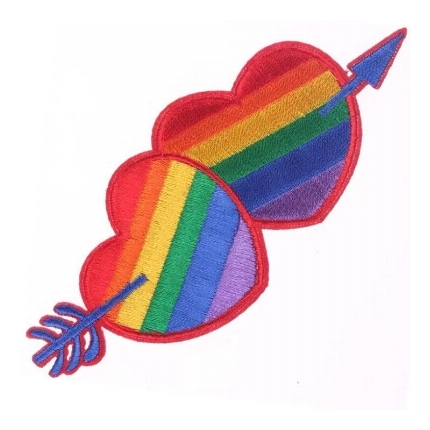 pride - lgbt flag heart patch