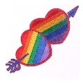 Patch Pride Coração Bandeira LGBT