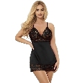 subblime - babydoll with floral print chest black s/m