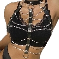 subblime - chest harness leather chains black one size