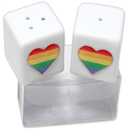 pride - salero y pimienta ceramica con cozaron lgbt