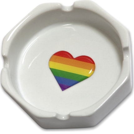 pride - large orthogonal ashtray with the lgbt flag