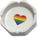 pride - large orthogonal ashtray with the lgbt flag