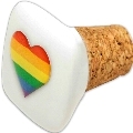 pride - square cork ceramic stopper with lgbt flag