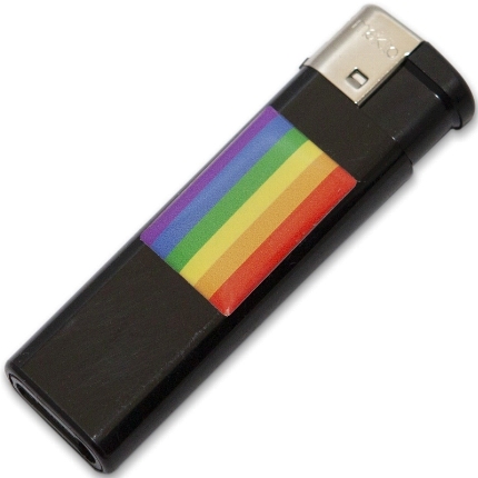 pride - mechero negro con bandera lgbt