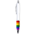 Caneta Branca Pride com Bandeira LGBT