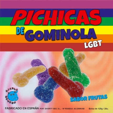 Gomas com Açúcar Formato Pénis Pride LGBT