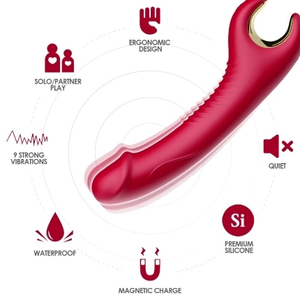 Vibrador Armony Prince com Rotação Vermelho