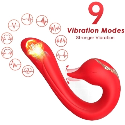 armony - delfin vibrator multiposition heat effect red