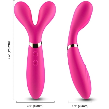 armony - y-wand masajeador vibrador cabeza doble fucsia