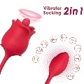 armony - rose 2 in 1 suction stimulator vibrator 10 modes with red tail