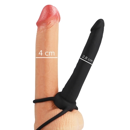 mythology - cobi onyx anal dildo with cock and testicle ring 13 silicone cm