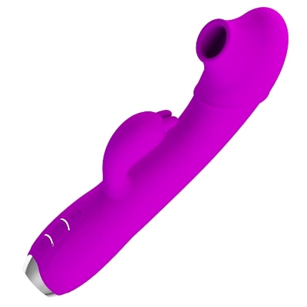 pretty love - regina rechargeable vibrator-sucker purple