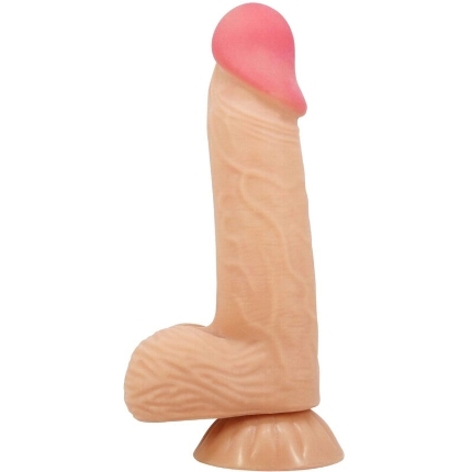 pretty love - sliding skin series realistic dildo with sliding skin suction cup 20.6 cm