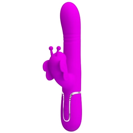 pretty love - multifunction rabbit vibrator 4 in 1 butterfly fuchsia