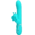 pretty love - multifunction rabbit vibrator 4 in 1 butterfly aqua green